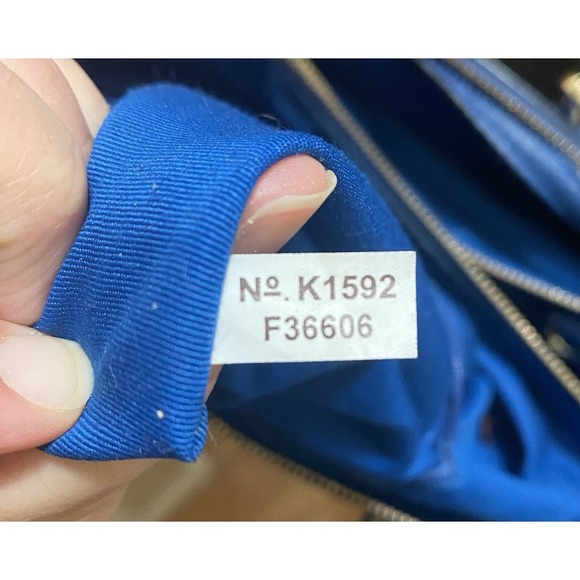 Coach F36606 Christie Carryall Crossbody HandBag Purse Blue Crossgrain Leather - Picture 15 of 16